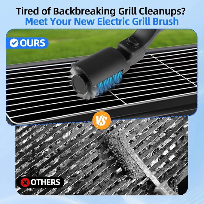 Upgraded Electric Grill Brush, Cordless Rechargeable Grill Cleaning Brush - Image 3