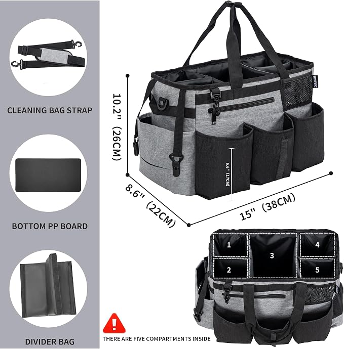 Wearable Cleaning Caddy Bag for Cleaning Supplies, Large Capacity Cleaning - Image 2