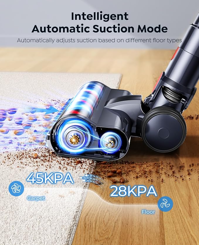 Cordless Vacuum Cleaner, 600W/50KPa Stick Vacuum, 65 Mins Runtime Rechargeable - Image 6