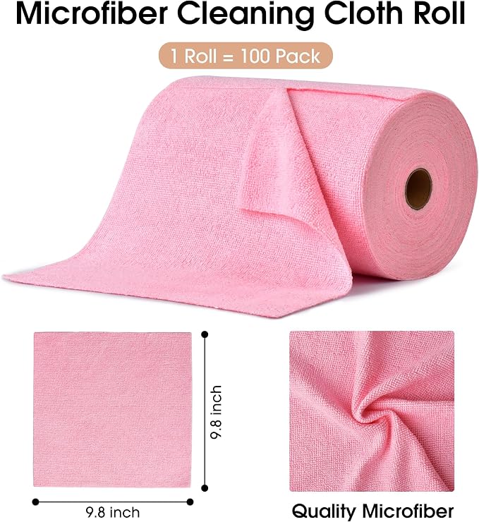 KitchLife Microfiber Cleaning Cloth Roll, 100 Pack - Image 2