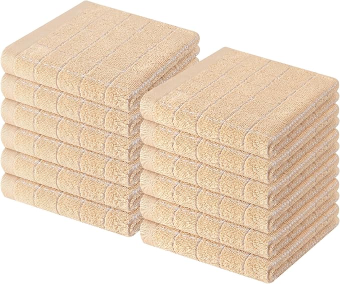 Homaxy 100% Cotton Terry Kitchen Dish Cloths, Ultra Soft and Absorbent Dish by Homaxy