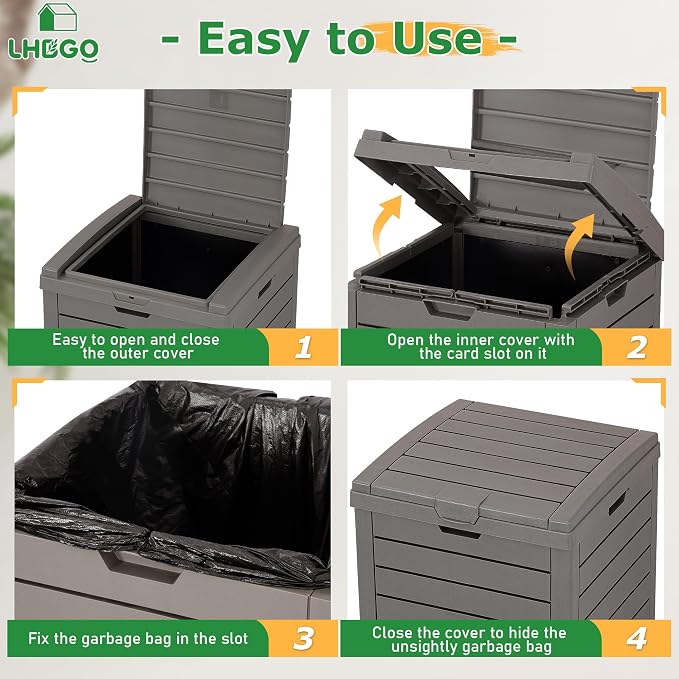Outdoor Trash Can, 31 Gallon Garbage Can - Image 5