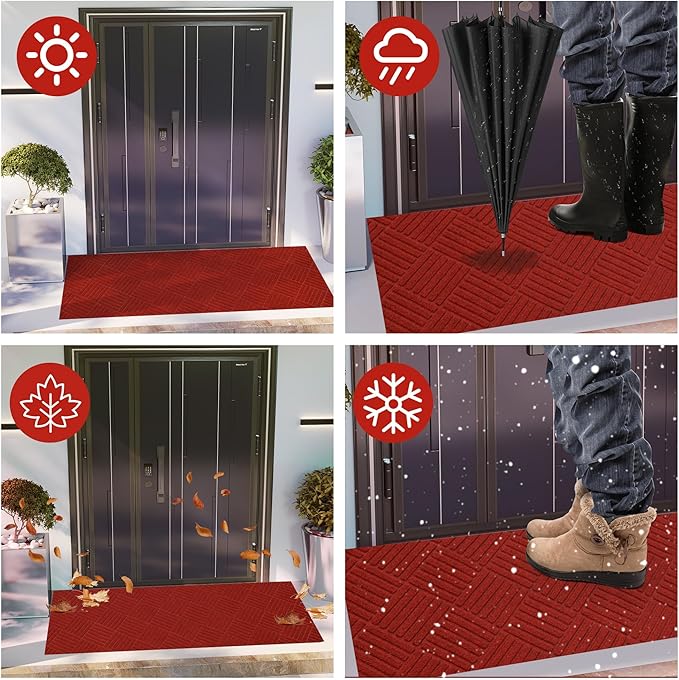 jxgzyy Red Carpet Runner for Party, Non-Slip Red Runner Rug for Hallway & Entryway, Durable Low-Pile Indoor Carpet, Easy to Clean, 2'11" x 9'10"