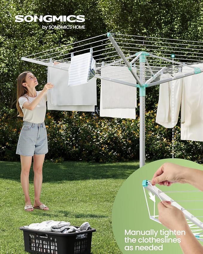 SONGMICS Umbrella Drying Rack, Retractable Outdoor Drying Rack, Height - Image 3