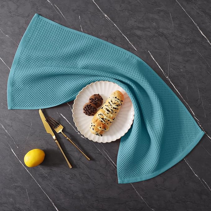 Homaxy 100% Cotton Kitchen Towels and Dishcloths Set, 12 x 12 Inches and 13 x - Image 9