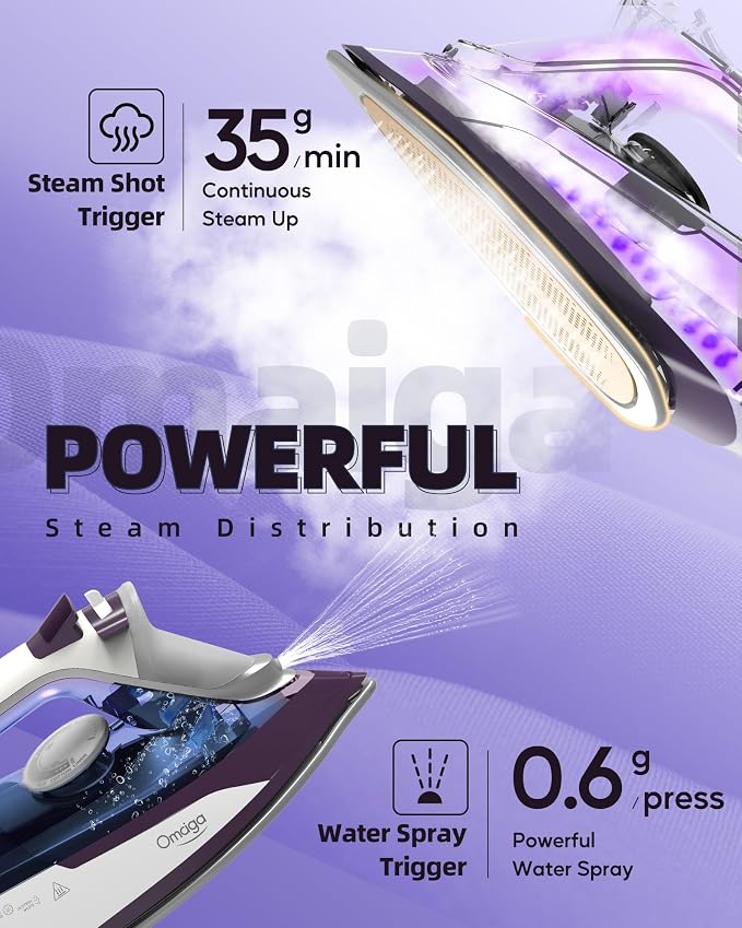 Steam Iron for Clothes - 1750W Iron - Image 4