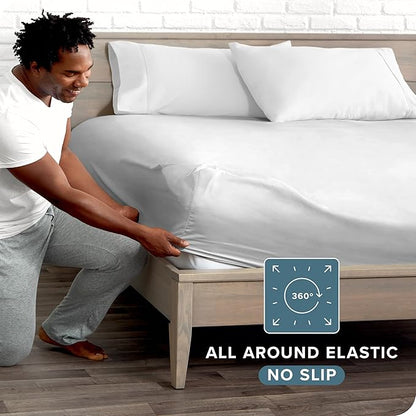 Bare Home Fitted Bottom Sheet California King Size - Premium 1800 Microfiber - Ultra-Soft Hotel Luxury - Deep Pocket - Durable and Long Lasting - Cal Fitted Sheet (California King, Cloud Grey)