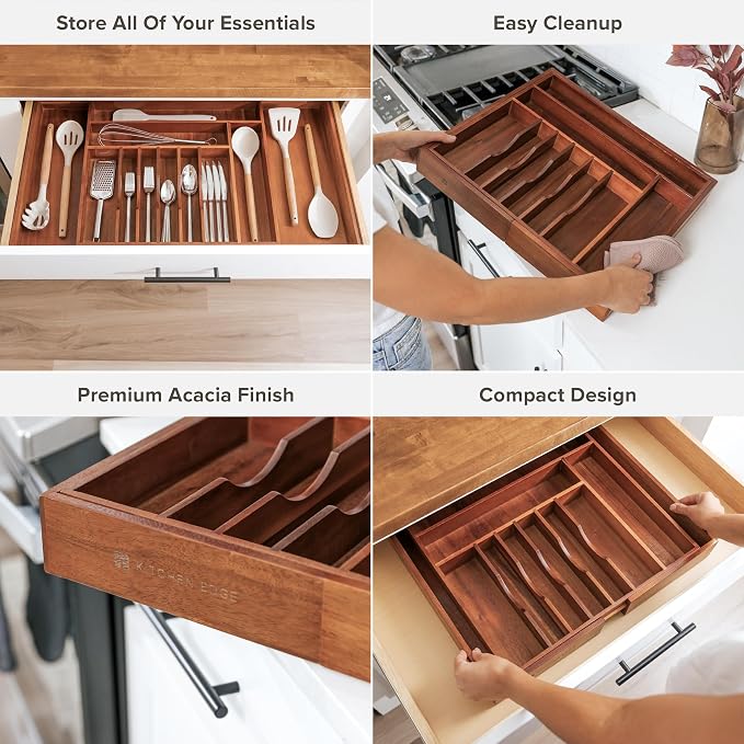 KitchenEdge Premium Silverware, Flatware and Utensil Organizer - Image 3