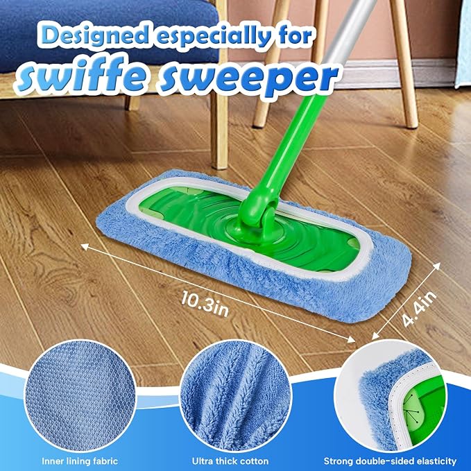 8 Pack Reusable Microfiber Mop Pads Compatible - Image 3