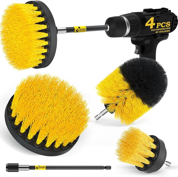 Holikme 4 Pack Drill Brush Attachments Set, Power Scrubber by Holikme