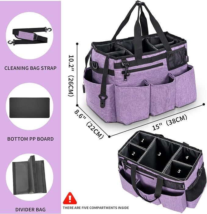 Wearable Cleaning Caddy Bag for Cleaning Supplies, Large Capacity Cleaning - Image 2
