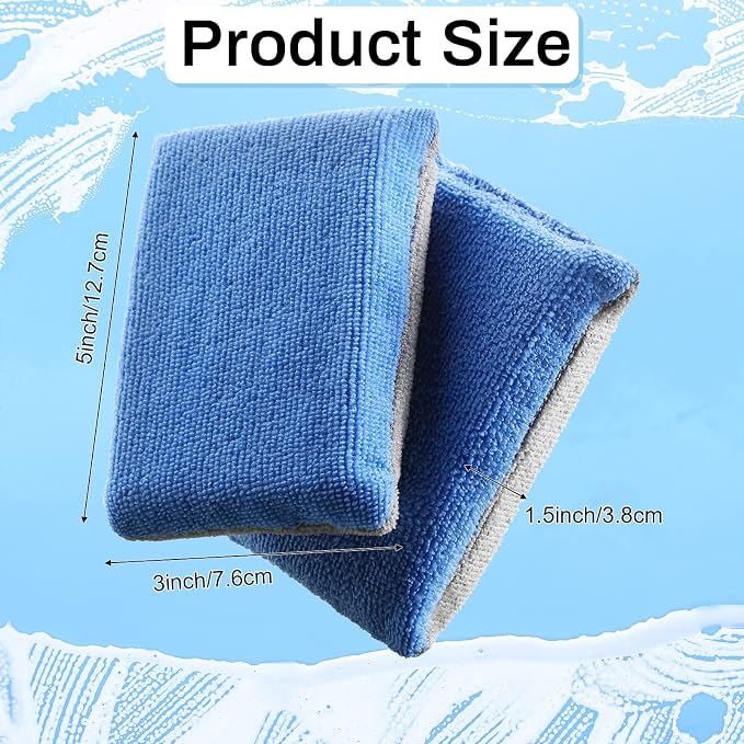 Tallew 24 Pieces Blue and Gray Thin Microfiber Ceramic Coating Applicator - Image 2