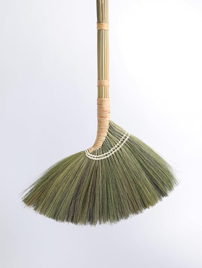 Deluxe Vietnamese Natural Straw Broom /45" Handmade Soft Grass Sweeping Broom - Image 3
