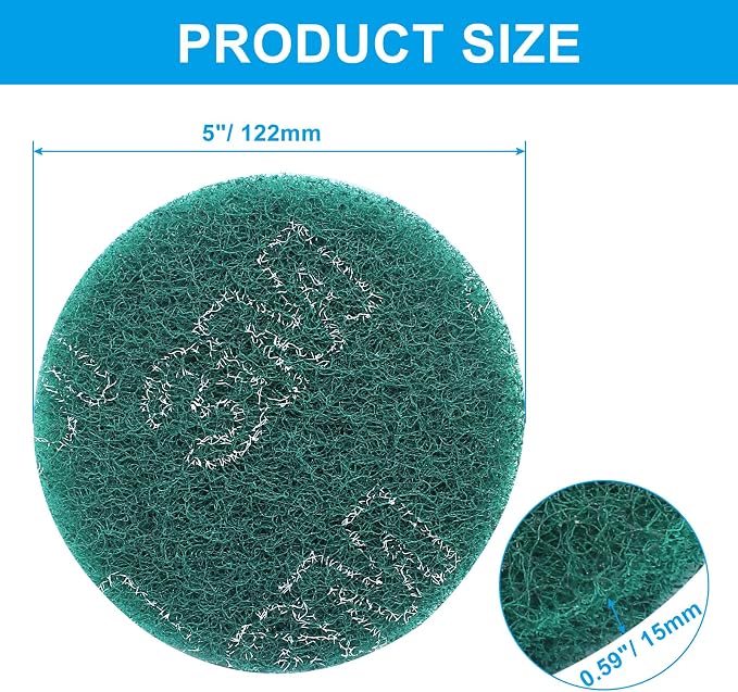 Hordion 8Pcs Scrub Pads Round Scrubber Scouring Pads Abrasive Scuffing Tool - Image 2
