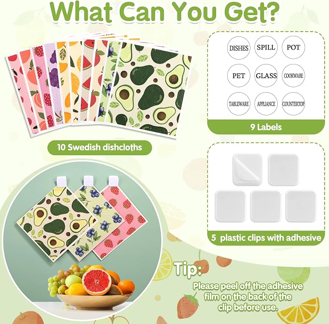 10 Pack Swedish Dishcloths for Kitchen- Reusable Paper Towels Washable Swedish - Image 3
