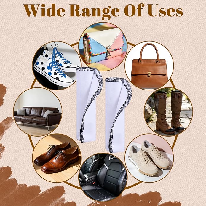 4 Pack Suede Fabric Shoe Shine Cloth Set, 35 x 35 cm Reusable Shoe Polish Cloths - Image 3