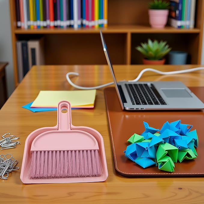 Plastic Mini Broom and Dustpan, Mini Cleaning Brush - Image 4