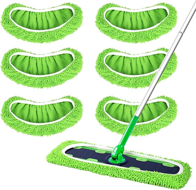 6 Pack XL Reusable Microfiber Mop Pads by ABetterChoiceforYourHome