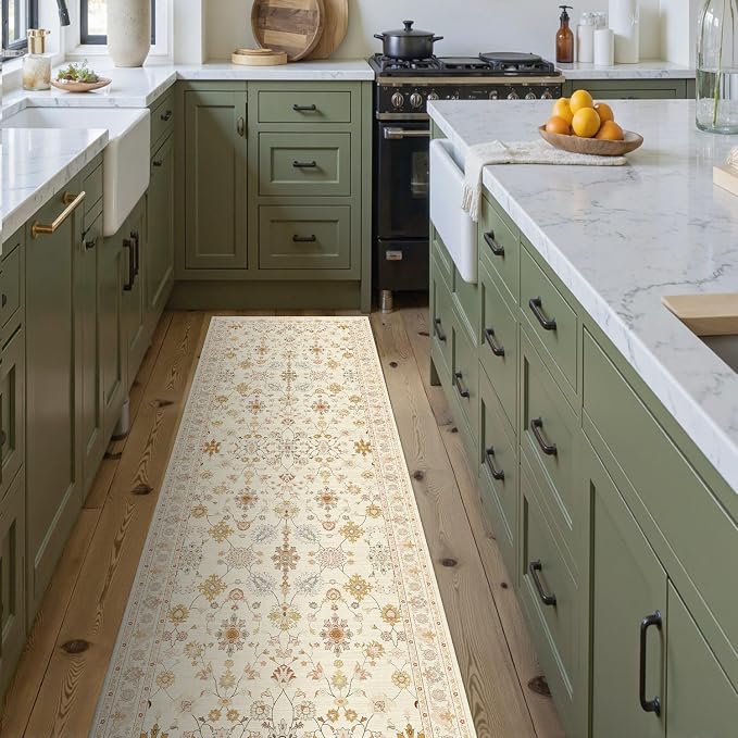 2x6 Floral Runner Rug, Washable Runners - Image 2
