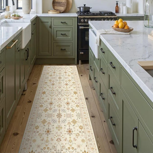 2x6 Floral Runner Rug, Washable Runners - Image 2