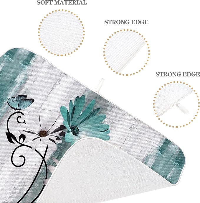 Rustic Daisy Floral Dish Drying Mats 18x24 Inches - Image 7