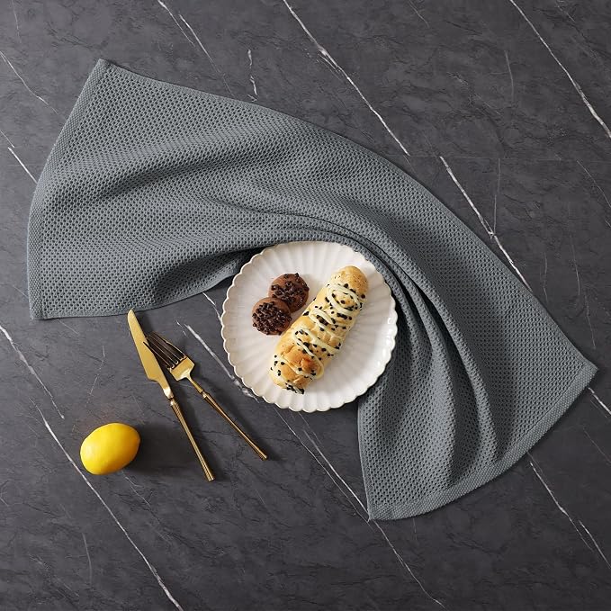 Homaxy 100% Cotton Kitchen Towels and Dishcloths Set, 12 x 12 Inches and 13 x - Image 9
