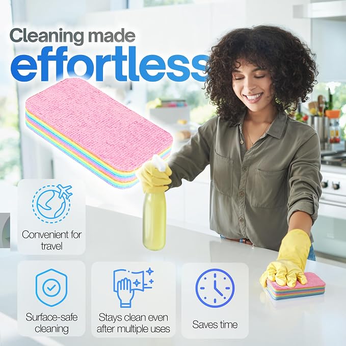 Peelable Microfiber Sponges 4 Pack – 12-Layer Tear Away PVA Cleaning Pads - Image 7