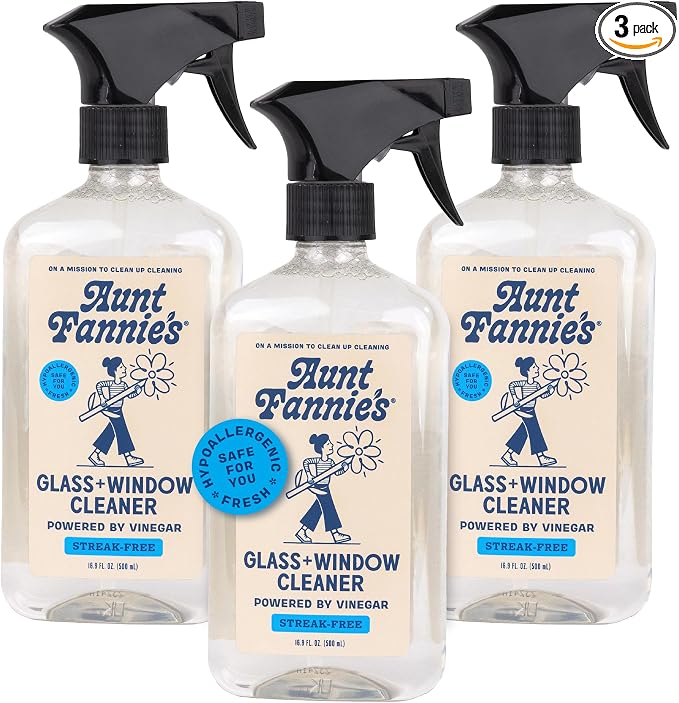 Aunt Fannie's Glass & Window Cleaning Vinegar Spray, Natural Streak-Free Spray by AuntFannies