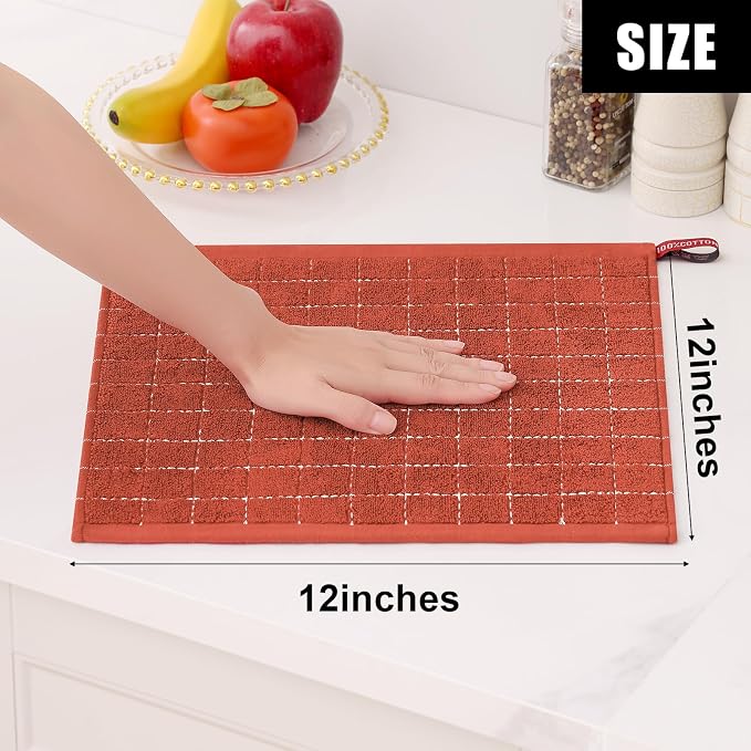 Homaxy 100% Cotton Terry Kitchen Dish Cloths, Ultra Soft and Absorbent Dish - Image 5