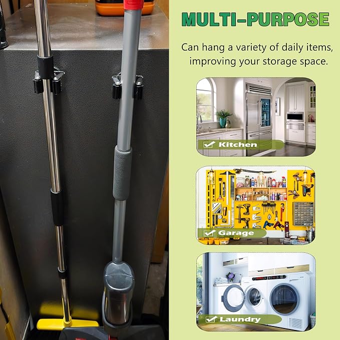 ULIBERMAGNET Magnetic Mop Broom Holder, 6 Pack Heavy Duty Movable Magnetic - Image 3