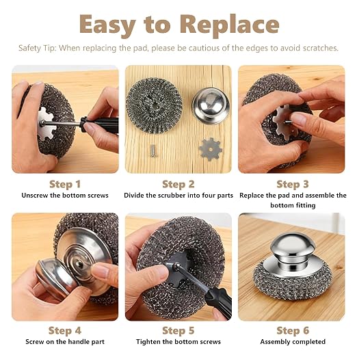 Steel Wool Scrubber, Stubborn Messes on Cookware, Oven & Kitchen Sinks - Image 5