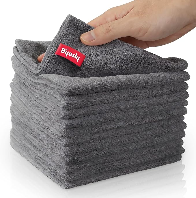 12-Pack Microfiber Cleaning Cloth, 11.5x11.5 Microfiber Towels by Unknown