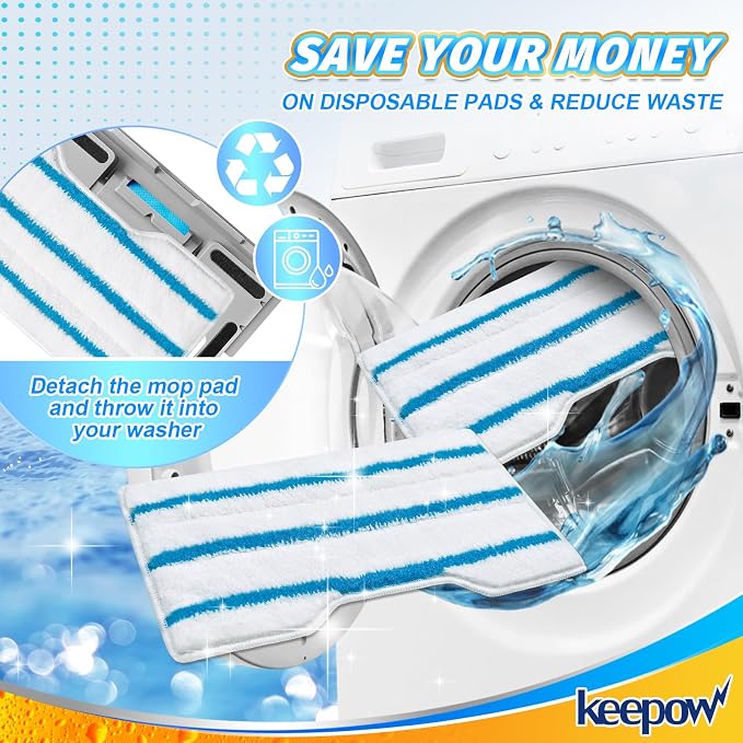 KEEPOW Reusable Mop Replacement Pads Compatible - Image 6