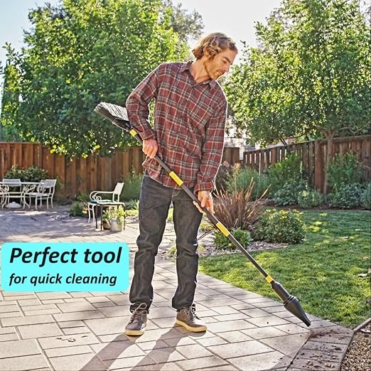 Outdoor Broom with Built-in Lightweight Rechargeable Cordless Mini Leaf Blower - Image 2
