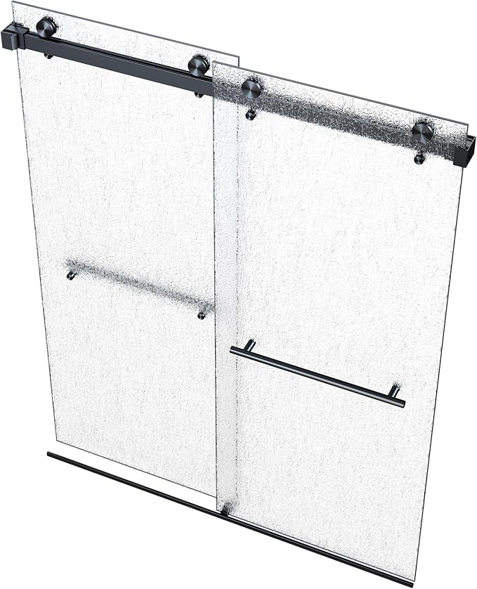 VITRA-200X 56.5-59" W x 78" High 3/8" Twinglide Frameless Shower Door by EurotechShowers