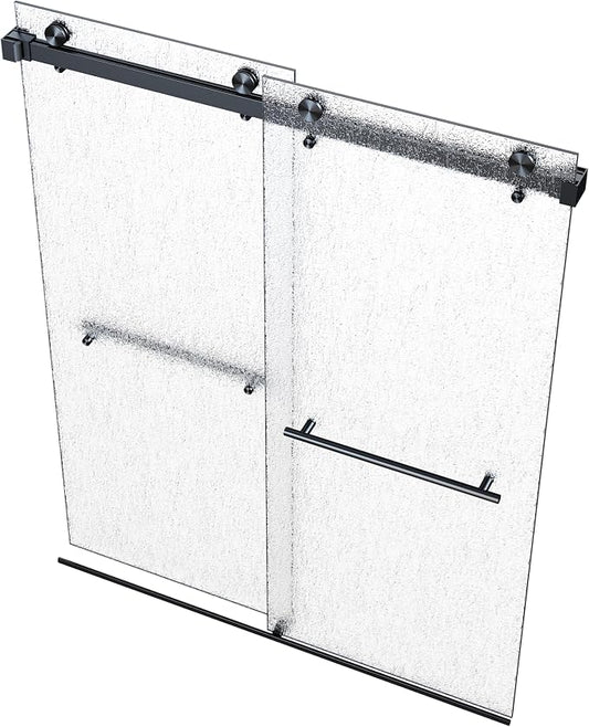 VITRA-200X 56.5-59" W x 78" High 3/8" Twinglide Frameless Shower Door by EurotechShowers