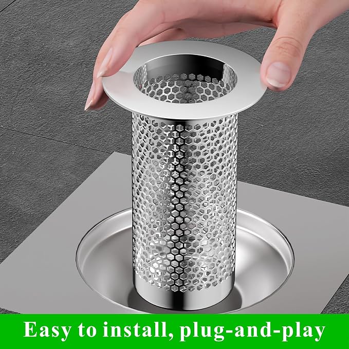 304 Stainless Steel Hair Catcher Floor Drain Bathroom Sink Drain Strainer Drain - Image 6