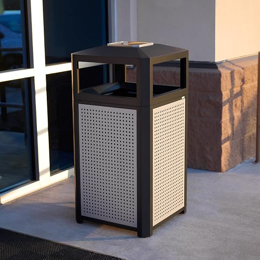 Safco Evos Steel Trash Can, 38 Gallons, Indoor and Outdoor Use, Commercial - Image 5
