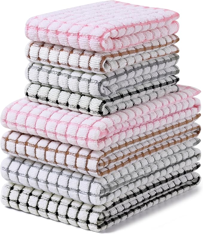 Homaxy Kitchen Towels and Dishcloths Set, 16 x 25 and 12 x 12 Inches, Super by Homaxy
