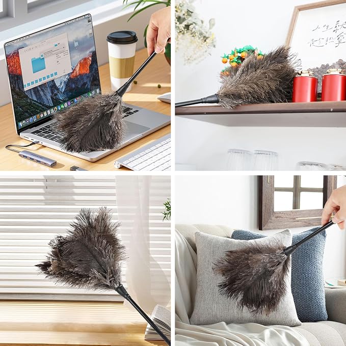 Ostrich Feather Duster 15Inch Natural Fluffy Handheld Feather Dusters - Image 7