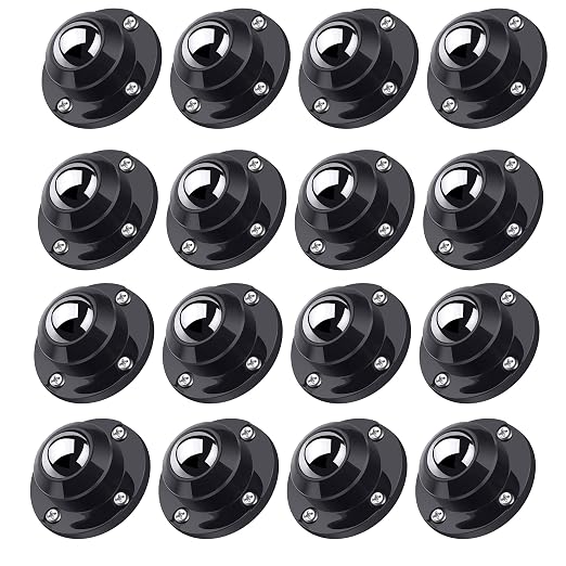 PlusRoc 16 Pack 1 Inch Self Adhesive Caster Wheels by PlusRoc