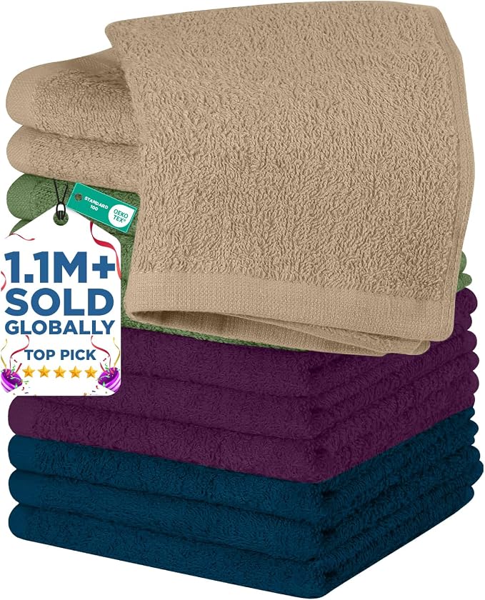 DAN RIVER 12 Pack Wash Cloths for Showering by DanRiver