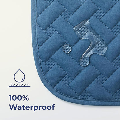 gogobunny 100% Double Sided Waterproof Dog Blanket Soft Pet Bed Cover Reversible Protect Furniture Couch Sofa Car for Puppy Cat Kids (Dark Blue/Light Blue, 82x102 Inch (Pack of 1))