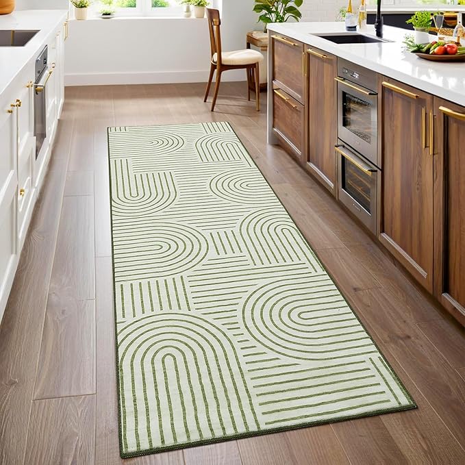 Modern Rug 2.5x8 Runners for Hallways, Abstract Kitchen Runner Rugs Non Slip by ROYHOME