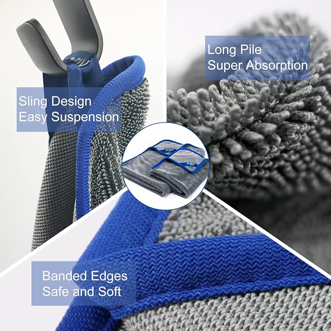 SHSCLY Super Absorbent Microfiber Car Drying Towel, 1 Piece 33" x 29", 1 Piece - Image 5
