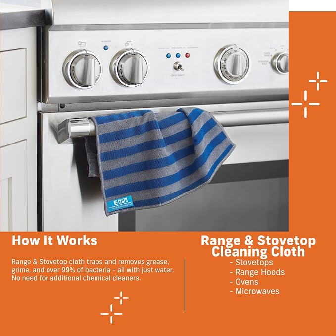 E-Cloth Range & Stovetop Cleaning Cloth, Reusable Premium Microfiber Cleaning - Image 2