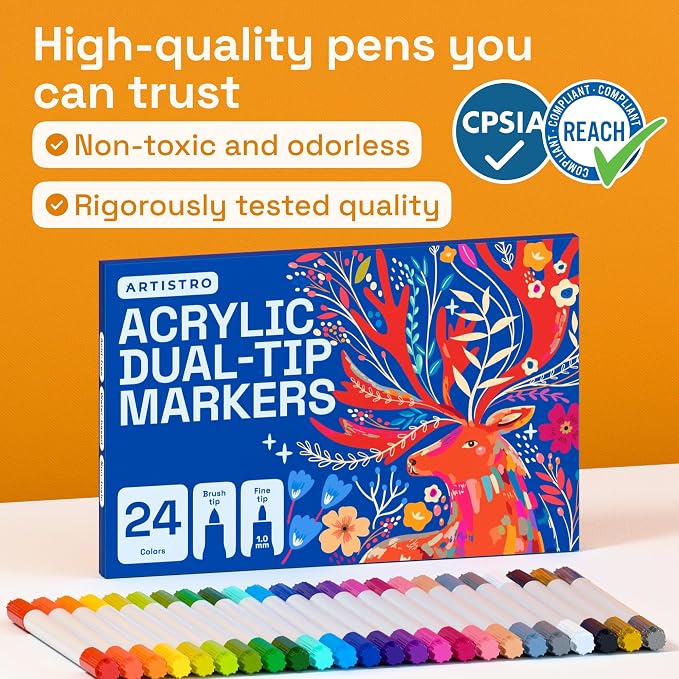 ARTISTRO 24 Acrylic Paint Markers - Image 8