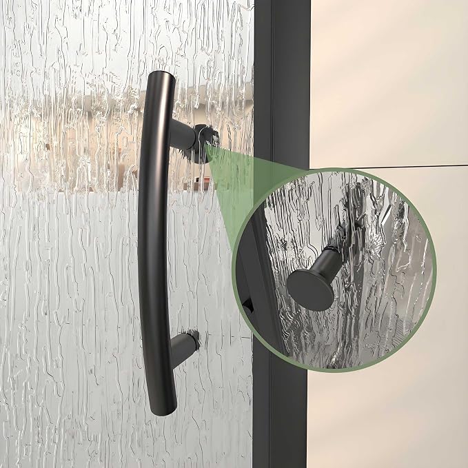 44-48" W x 71" H Pivot Glass Shower Door, 1/4" Thick SGCC Tempered Rain Glass - Image 9