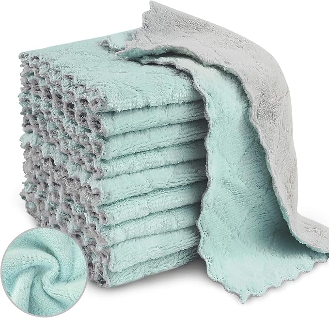 Bessrung 20 Pack Kitchen Dish Cloths, Super Absorbent Microfiber Cleaning Cloth by Bessrung