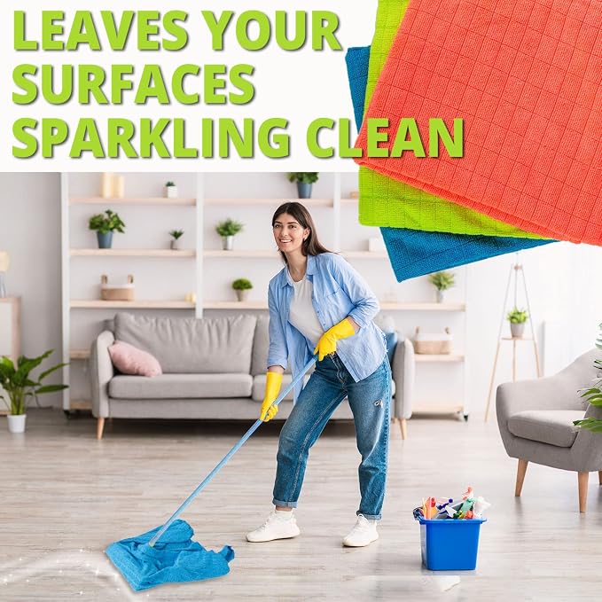 HELOMOR 3 Extra Large Microfiber Cleaning Cloths, Reusable Multi-Purpose - Image 2